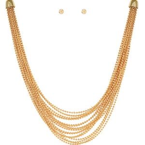 Multi Metal Ball Chain Necklace Set